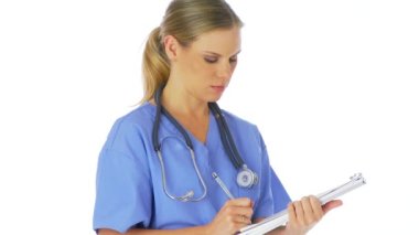 Hemşire pano ile portresi