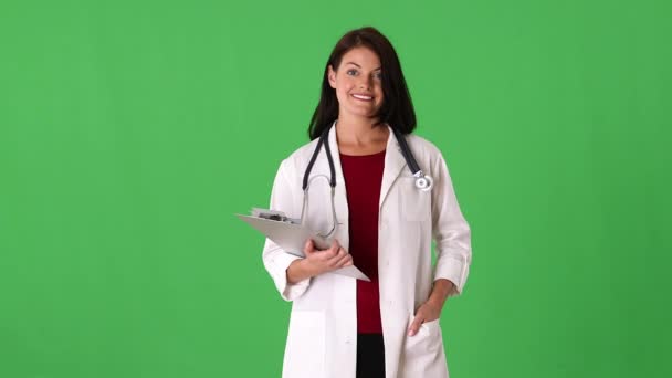 女性医師の肖像画 — ストック動画