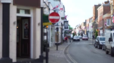 İngiltere 'de, Windsor Berkshire' daki iş yeri manzarası. Birleşik Krallık 'ta Windsor' un eski sokağının odak alanı dışında