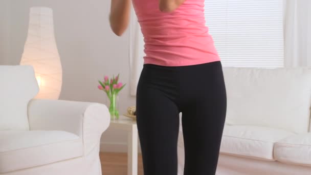 Graziosa Donna Cinese Che Balla Pantaloni Yoga — Video Stock