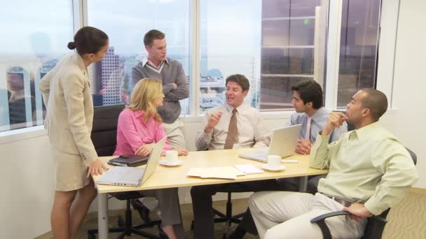 Businesspeople Clapping Meeting — Stock Video