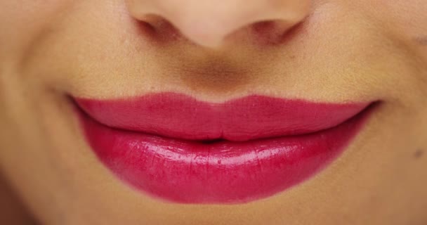 Die Schönen Lippen Der Mexikanischen Frau — Stockvideo