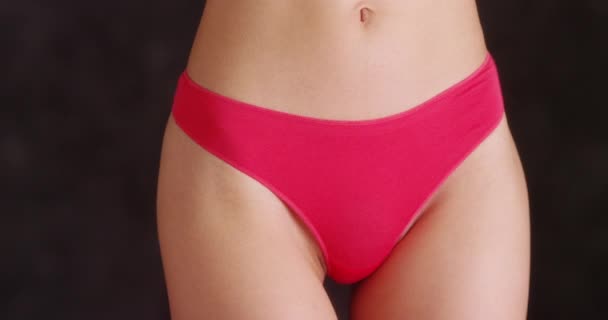 Donna Biancheria Intima Rossa — Video Stock