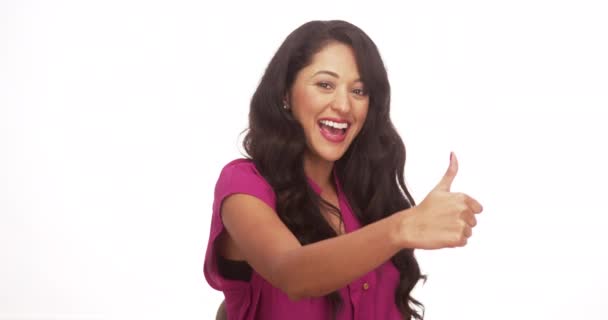 Meksykańskie Kobiety Śmiejąc Się Daje Kciuk Górę — Wideo stockowe