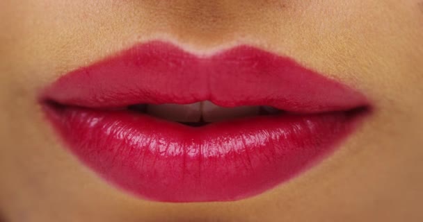 Die Sexy Lippen Der Mexikanischen Frau — Stockvideo