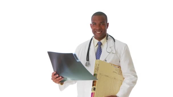 Medical Doctor Holding Ray — Stock Video