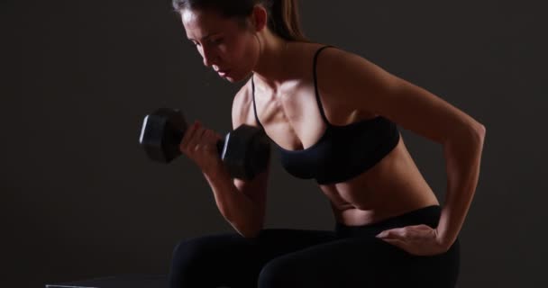 Santé Mixte Femme Fitness Levage Poids — Video