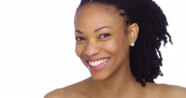 Belle Femme Africaine Souriant — Video