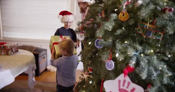Deux Petits Garçons Passent Noël Avec Leurs Parents — Video