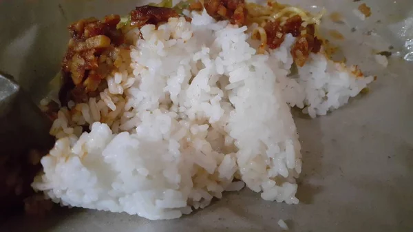 Pirinç Dürümü Basit Insanların Yiyeceği — Stok fotoğraf