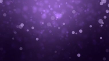 Animated dark purple bokeh background with glowing light particles.