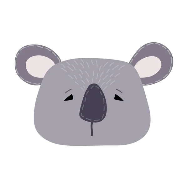 Koala χαριτωμένο πρόσωπο. Σχεδιασμός πάνω από μπεζ διανυσματική απεικόνιση φόντου. — Διανυσματικό Αρχείο