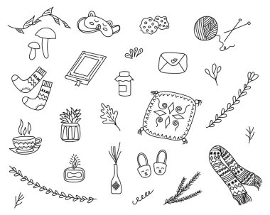 Bir dizi kızlık zarı. Sıcak karalamalar. Elle çizilmiş vektör nesneleri. Çıkartmalar, posterler, tebrik kartları için tasarım.