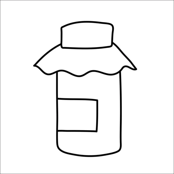Scarabocchio vettore della marmellata. Illustrazione disegnata a mano della linea hygge. Arte vettoriale — Vettoriale Stock