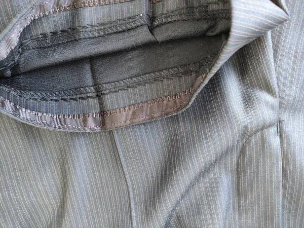 Coudre Sur Tissu Avec Une Machine Coudre Pantalon Ourlé Gros — Photo