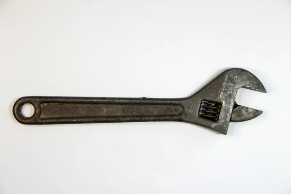 Ρυθμιζόμενο Κλειδί Απομονωμένο Λευκό Φόντο — Φωτογραφία Αρχείου