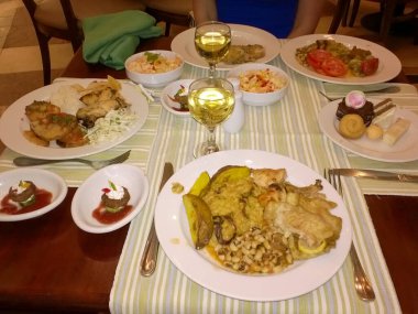 Otel restoranında gurme yemeği.