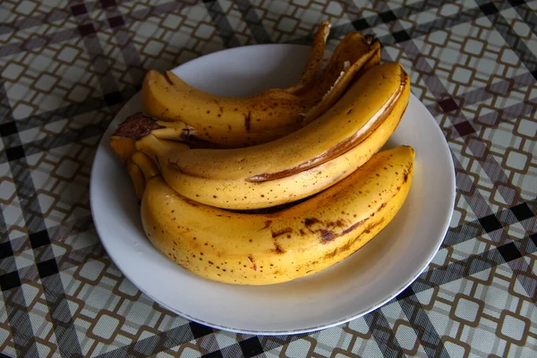 Three Bananas Plate — Stock Photo, Image