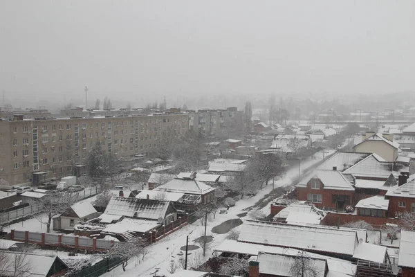 Paisaje Invernal Pequeña Ciudad Rusa —  Fotos de Stock