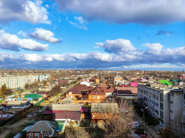 Nuvens Sobre Cidade Russa Outono Paisagem Urbana Inverno — Fotografia de Stock