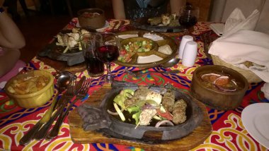 Otel restoranında gurme yemeği.