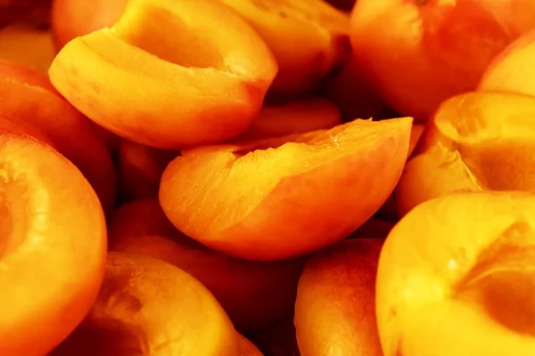 Albaricoques Rodajas Listos Para Enlatado — Foto de Stock