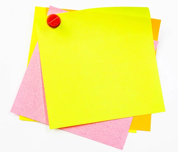 Sticky Colored Papers White Background Office — Foto Stock