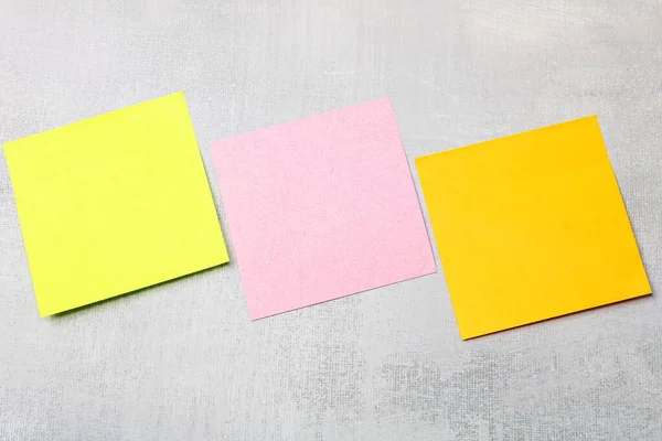 Sticky Colored Papers Gray Background Office — Fotografia de Stock