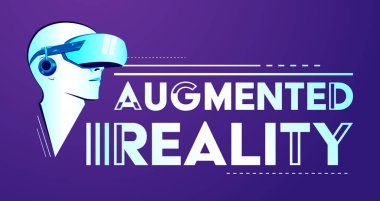 Artırılmış Gerçeklik Tasarımı Amblem vektör çizimi.