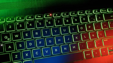 Oyuncu Klavye renkli RGB ışıkları, Gamming PC Bilgisayarı.