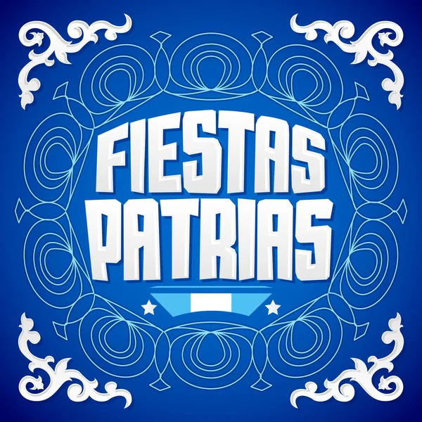 Fiestas Patrias National Holidays Spanish Text Argentina Theme Patriotic Celebration — Vector de stock