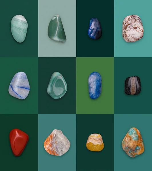 Mineral Gemstones Çeşitlilik Kompozisyonu Çizim — Stok fotoğraf