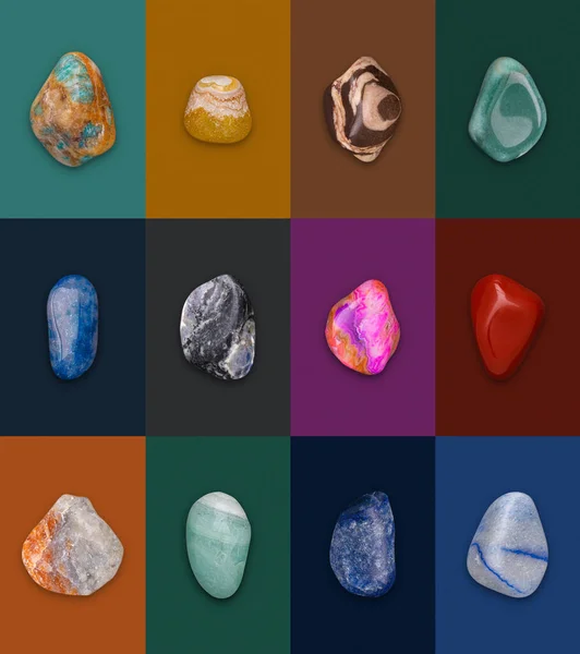 Mineral Gemstones Variety Composition Illustration Render — Foto Stock