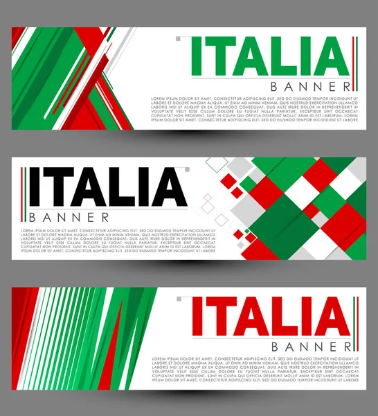Italia Italy Modern Banner Template Vector Set Design — Stockvektor