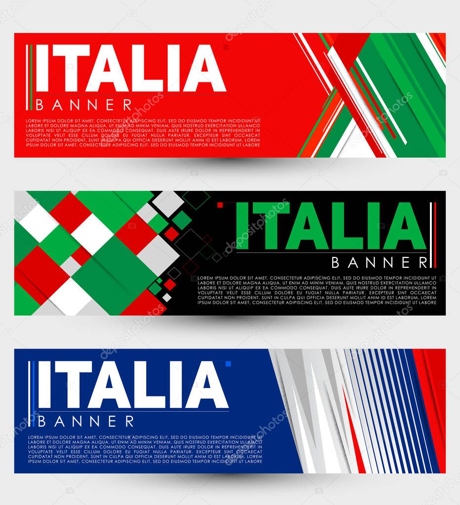 Italia Italy Modern Banner Template vector Set design