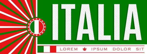 Italia Italy Patriotic Banner Design Typographic Vector Illustration Italian Flag — Image vectorielle