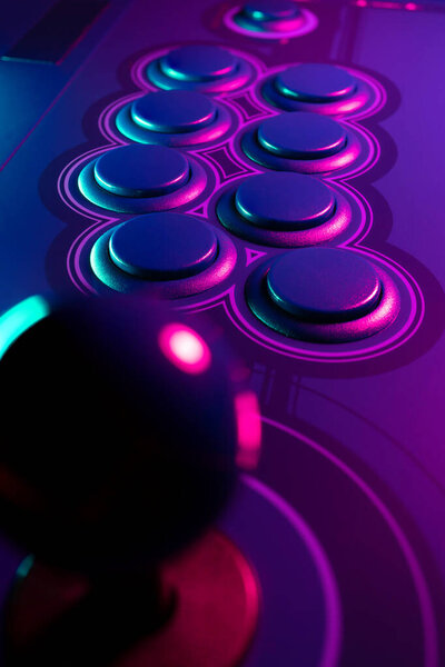 Arcade Stick Buttons, Gamming controls colorful RGB lights.