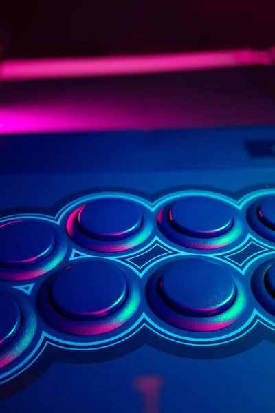 アーケードスティックボタン ゲームコントロールカラフルなRgbライト — ストック写真