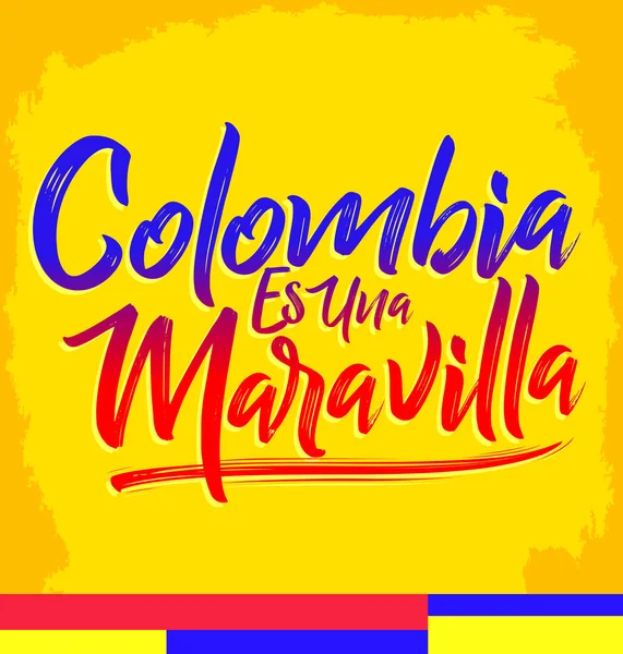 Colombia Una Maravilla Colombie Est Une Merveille Texte Espagnol Illustration — Image vectorielle