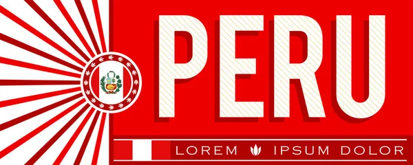 Conception Bannière Patriotique Pérou Illustration Vectorielle Typographique Couleurs Drapeau Péruvien — Image vectorielle