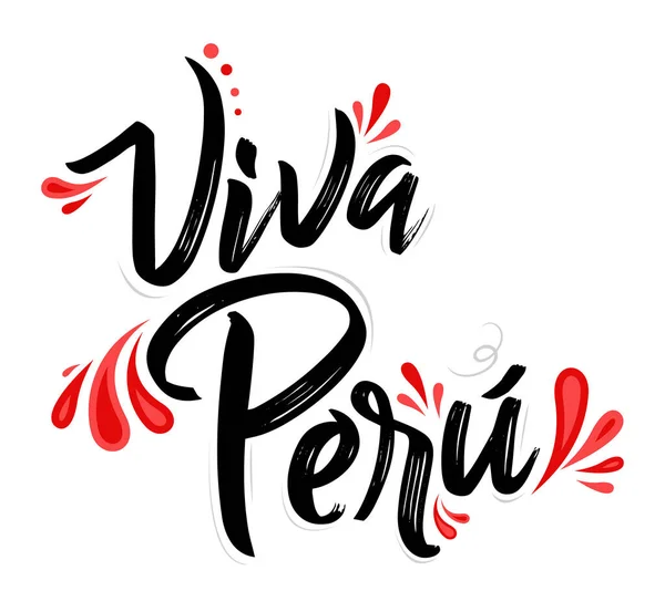 Viva Peru Live Peru Spanish Text Patriotic Peruvian Flag Colors — Vettoriale Stock