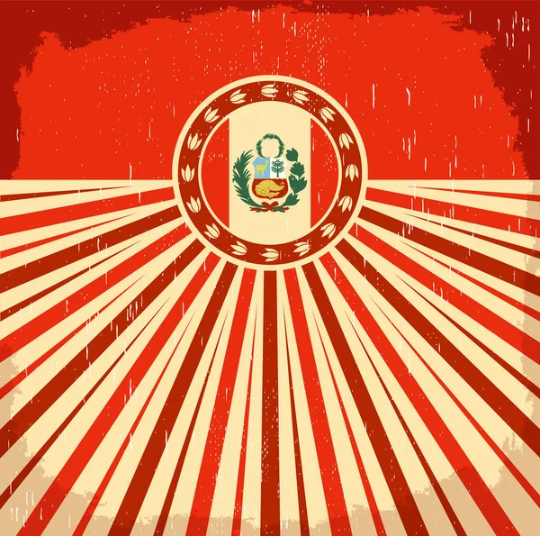 Peru Design Vintage Com Cores Bandeira Peruana Decoração Férias —  Vetores de Stock