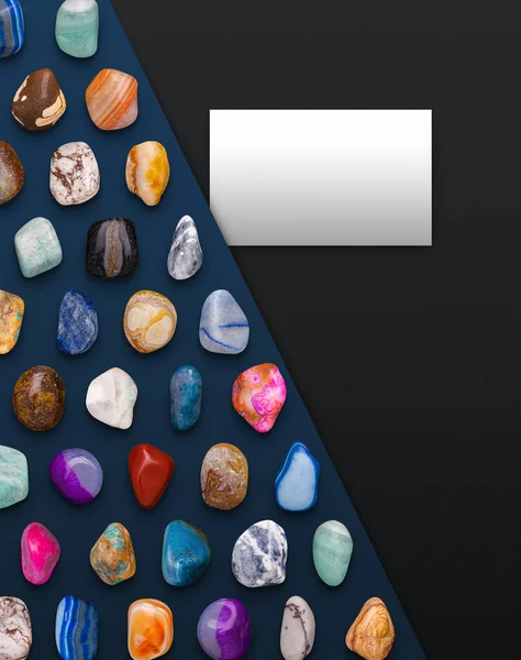 Card Space Gemstones Background Composition Illustration Render — Stock Photo, Image