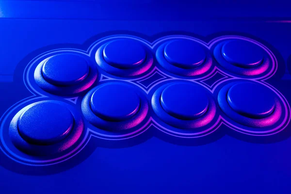Arcade Stick Buttons Gamming Controls Colorful Rgb Lights — Stock Photo, Image