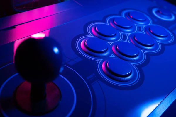 アーケードスティックボタン ゲームコントロールカラフルなRgbライト — ストック写真