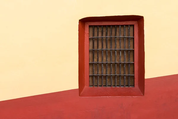 Fenêtre Style Colonial Mexicain Avec Murs Jaunes Rouges Guanajato Mexique — Photo