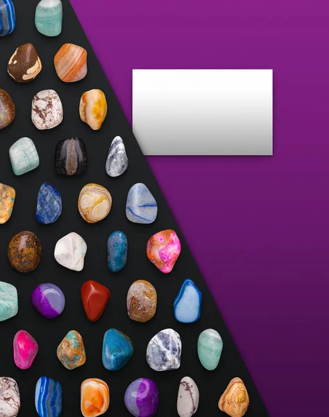 Card Space Gemstones Background Composition Illustration Render — Stock Photo, Image