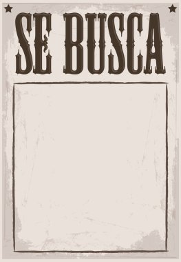 Se Busca, Aranıyor afişi İspanyolca metin şablonu.