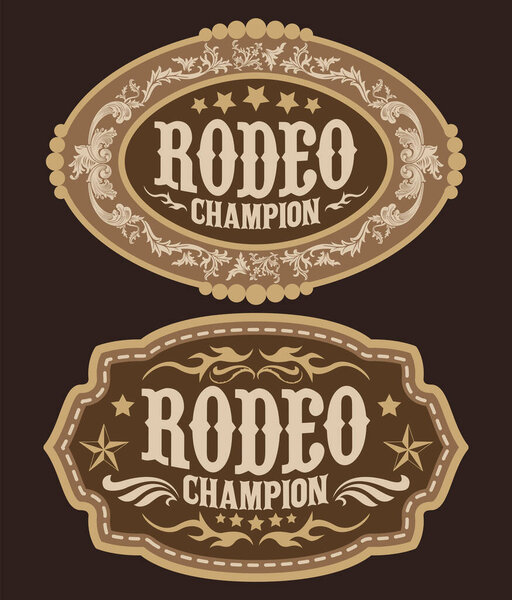 Rodeo Champion Cowboy belt buckle vector design
