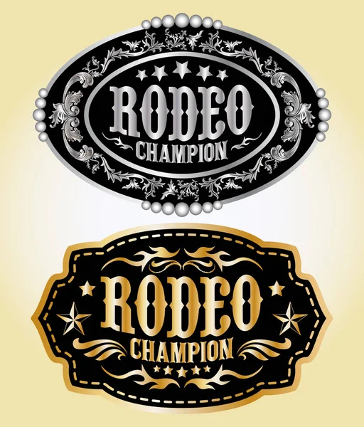 Rodeo şampiyonu Kovboy kemeri vektör tokası tasarımı